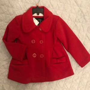 Toddler red peacoat 2T